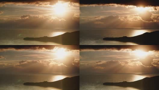 日出后希腊海岸伯罗奔尼撒马尼，时间流逝高清在线视频素材下载