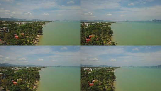 白天普吉岛空中海岸线全景4k泰国高清在线视频素材下载
