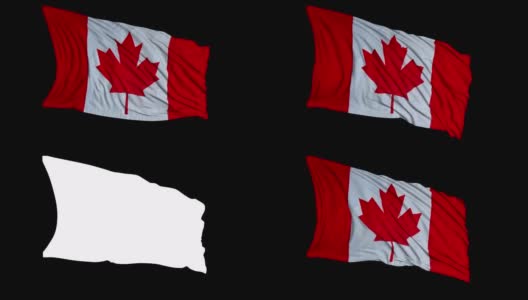 加拿大国旗迎风飘扬高清在线视频素材下载