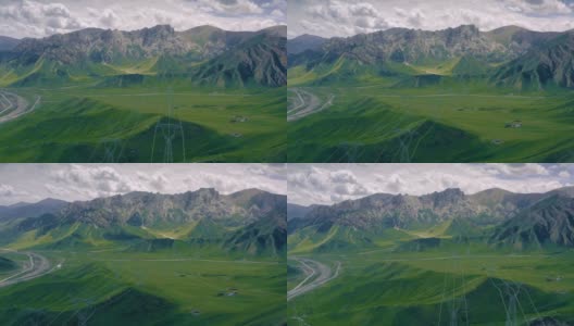 中国青藏高原的鸟瞰图高清在线视频素材下载