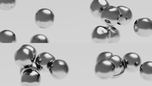 液体气泡悬浮3d渲染。平滑的变形球运动。生动的动画弹性光泽形状流动。高清在线视频素材下载
