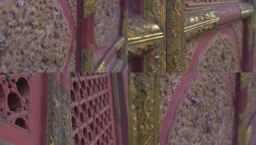 这是紫禁城内部古门的特写镜头，紫禁城是中国古代皇帝的宫殿高清在线视频素材下载
