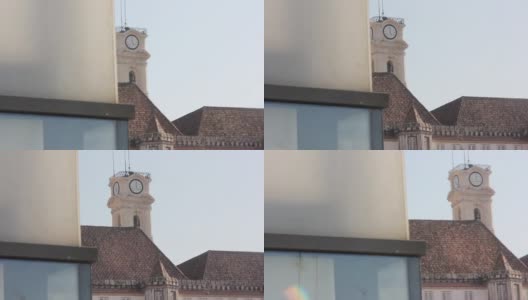 大教堂钟历史悠久的市中心科英布拉高清在线视频素材下载