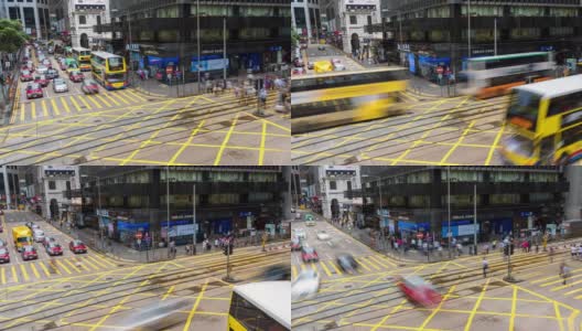 4K超高清延时:中环香港购物街。高清在线视频素材下载