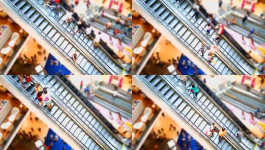 购物中心的自动扶梯高清在线视频素材下载
