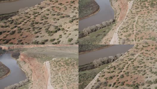 航空拍摄的科罗拉多河在西科罗拉多高清在线视频素材下载