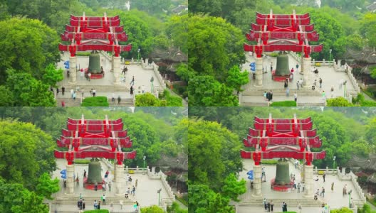 天武汉著名黄鹤天台红门钟公园全景4k时间流逝中国高清在线视频素材下载