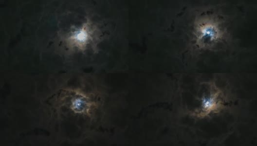 夜晚的月亮和多云的天空高清在线视频素材下载
