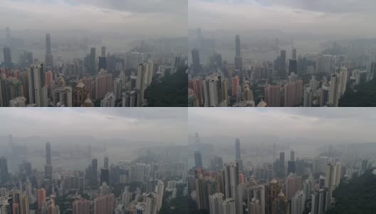 日出晨曦天空香港著名的海湾航拍全景4k中国高清在线视频素材下载