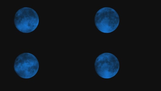 蓝月亮在多云的夜晚特写高清在线视频素材下载