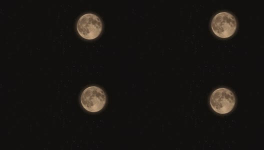 满月在星空上缓缓移动，4K视频高清在线视频素材下载