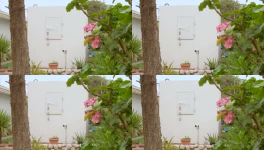 以色列一个家庭花园里的移动防空洞高清在线视频素材下载