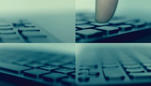在黑色键盘上，手指按下“Shift”、“Ctrl”、“Alt Gr”和“Back”键高清在线视频素材下载