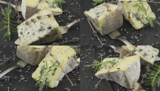 蓝奶酪和薰衣草花高清在线视频素材下载