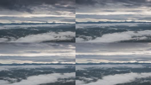 美丽风景清晨雾，黎明南江观景。高清在线视频素材下载