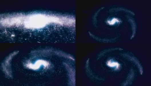太空动画背景与星云，星星。银河系，银河系和星云。动画银河蓝在太空高清在线视频素材下载