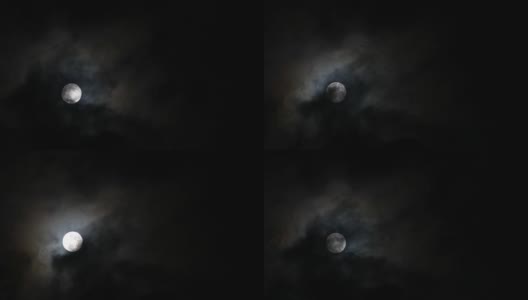 阴天里的满月高清在线视频素材下载