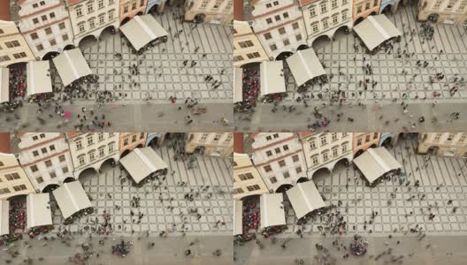 著名的斯达梅斯克广场，以古老的历史建筑作为空中时间圈高清在线视频素材下载