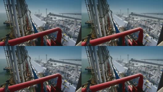 液化天然气油轮码头高清在线视频素材下载