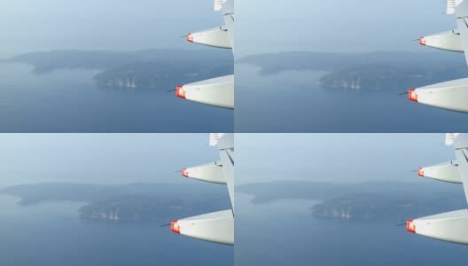 希腊科孚岛(Kerkyra)鸟瞰图。乘飞机飞行。高清在线视频素材下载