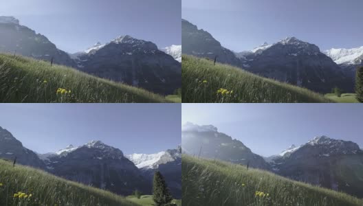 淘金-瑞士格林德沃的艾格山清晨的阳光高清在线视频素材下载