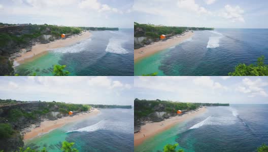巴厘岛上美丽的海浪景色高清在线视频素材下载