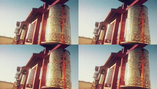 蒙古的佛教祈祷鼓高清在线视频素材下载