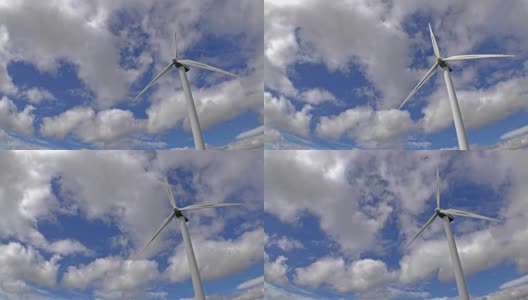 苏格兰田野里的风力涡轮机高清在线视频素材下载