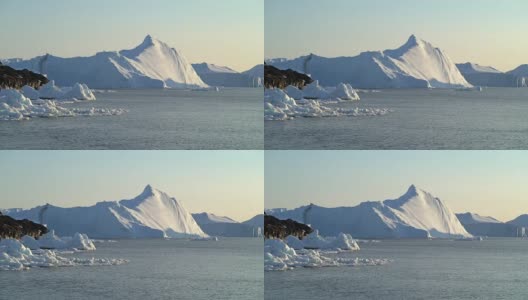 格陵兰岛北冰洋巨大冰山的特写高清在线视频素材下载
