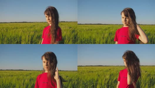 头发飘逸的女孩高清在线视频素材下载