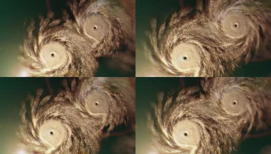 从太空放大到两个飓风，CG动画。高清在线视频素材下载