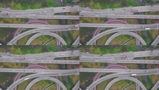 4K:曼谷高速公路鸟瞰图高清在线视频素材下载
