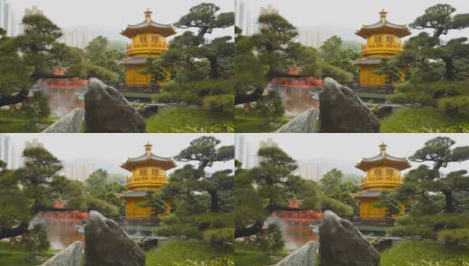 绝对完美的南莲阁和香港的花园高清在线视频素材下载