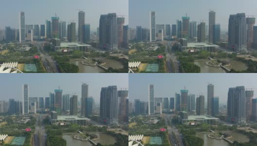 夏日佛山市区交通街道市区航拍全景4k中国高清在线视频素材下载