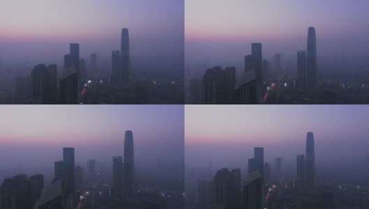 恶劣天气下的天津鸟瞰图高清在线视频素材下载