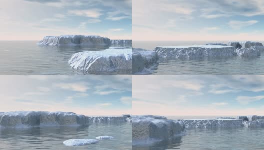 白令海冰山高清在线视频素材下载
