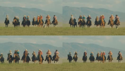 骑着马驰骋的犹他州牧场主高清在线视频素材下载