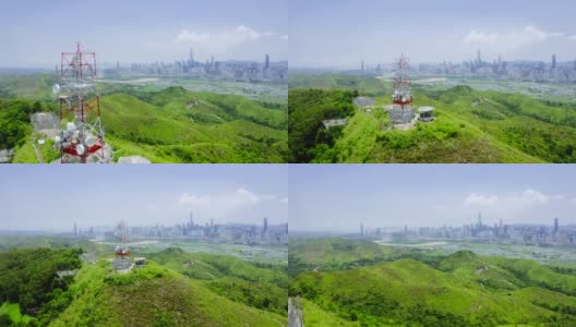 元朗香港鱼塘的鸟瞰图高清在线视频素材下载