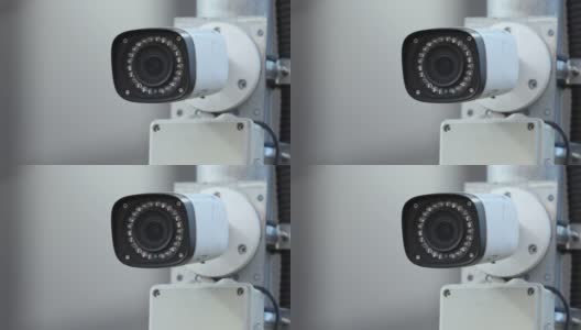 室外的监控摄像头在监视着高清在线视频素材下载
