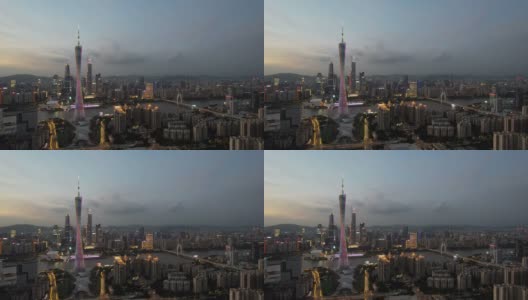 中国广州的广州塔的倾斜视图高清在线视频素材下载