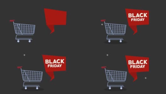 黑色星期五销售与购物车动画高清在线视频素材下载