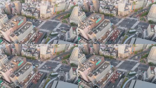 延时:鸟瞰图东京城市景观枢纽附近的东京圆顶高清在线视频素材下载