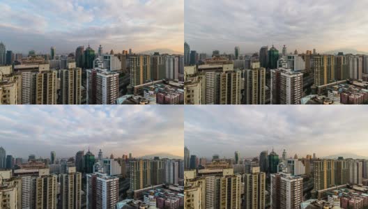 中国深圳，2014年11月21日:清晨的城市景观，中国深圳高清在线视频素材下载