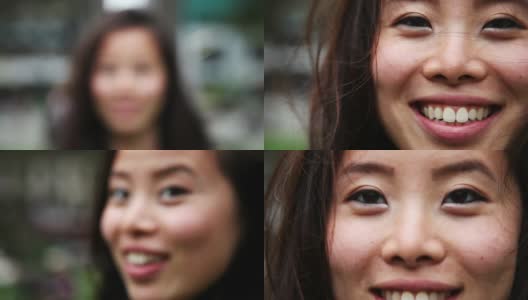 一个快乐的年轻女人的肖像高清在线视频素材下载