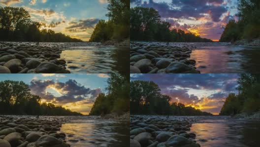 T/L 5K拍摄河边美丽的云景高清在线视频素材下载