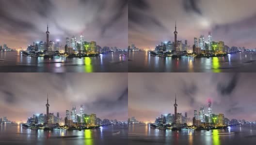时光流逝——上海夜景天际线高清在线视频素材下载