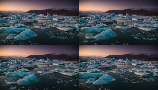 冰岛的Jokulsarlon冰湖高清在线视频素材下载