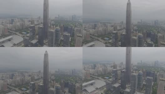 中国申正航拍视频，金融中心从下到上高清在线视频素材下载