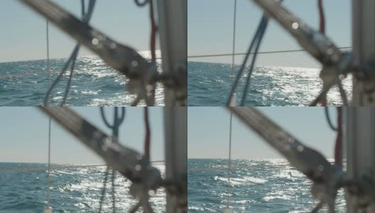 帆船索具的特写镜头高清在线视频素材下载