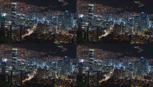 延时城市夜景，釜山，韩国。mov高清在线视频素材下载
